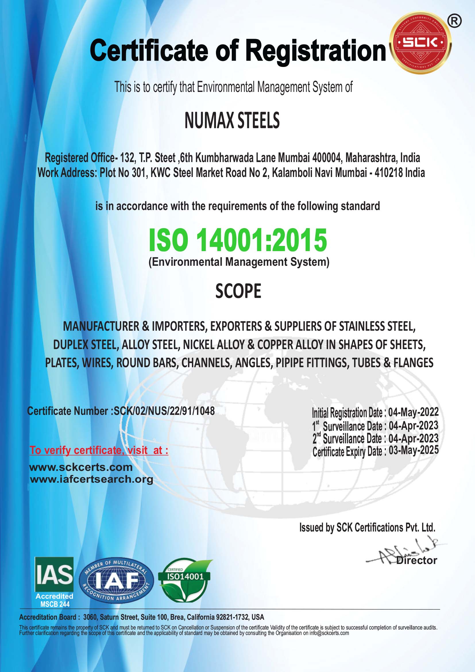 Numax Steels PED