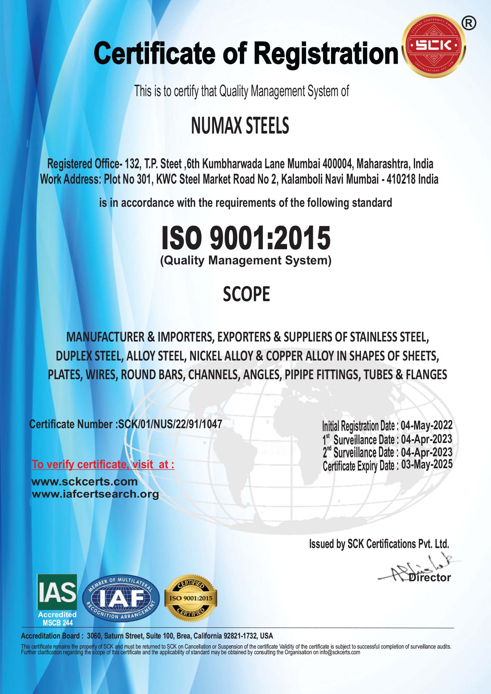 Numax Steels 14001